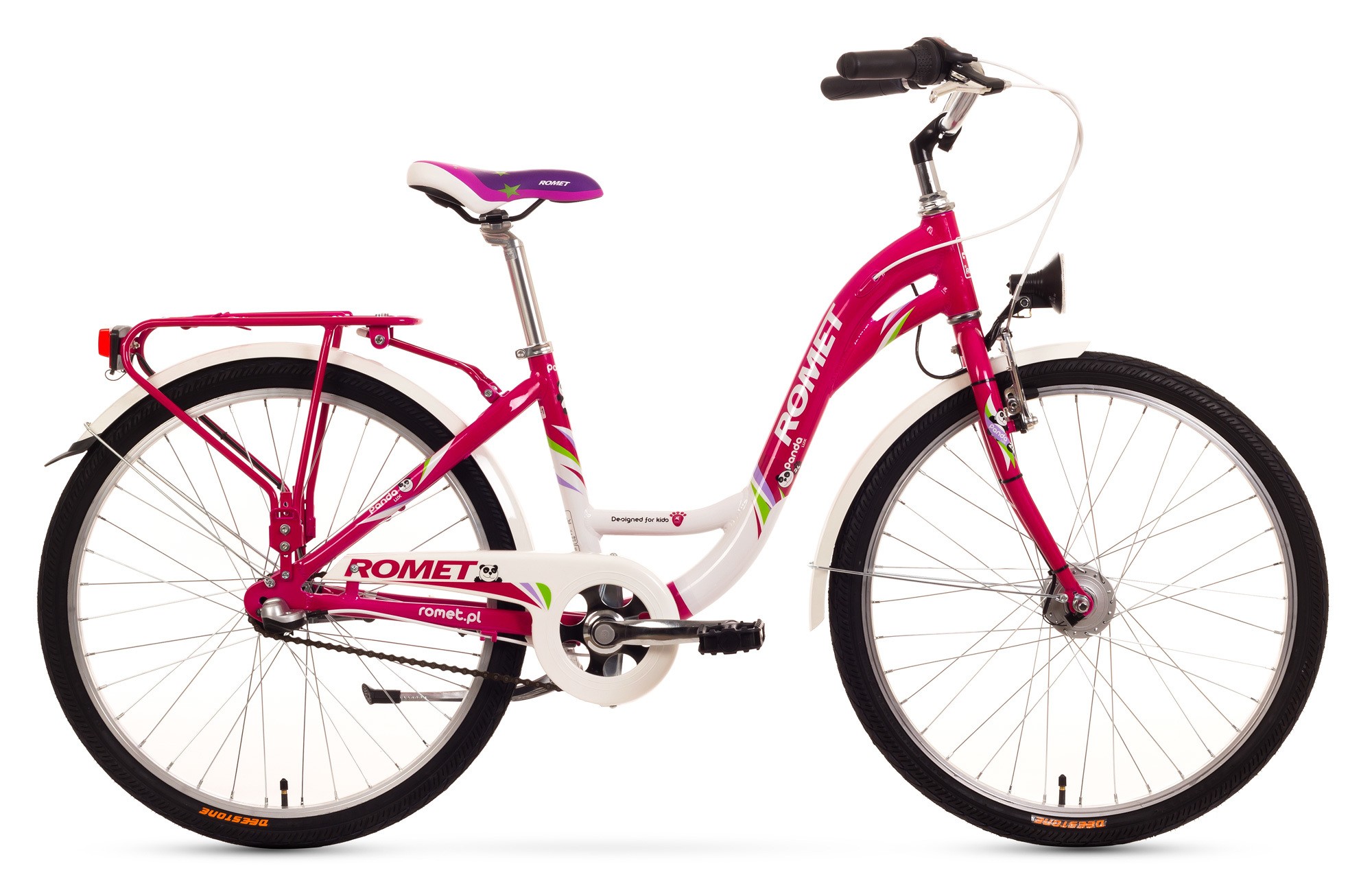 Bicicleta de copii Romet Panda 24 lux - roz