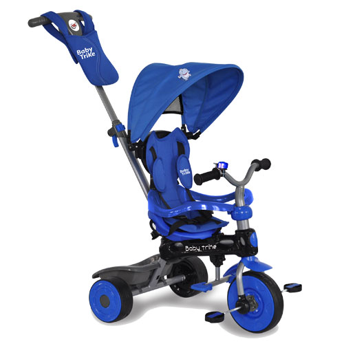 Tricicleta cu copertina 4 in 1 Baby Trike Hippo Blue