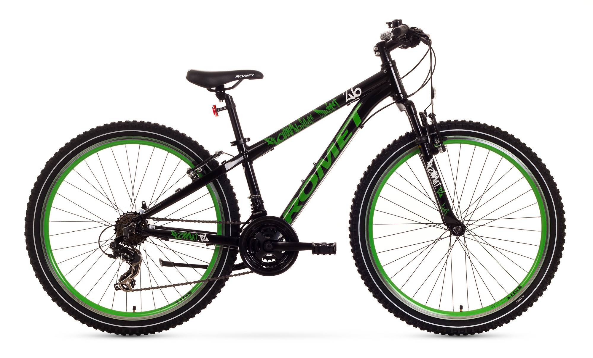 Bicicleta de copii Romet Rambler Dirt 26 - negru-verde