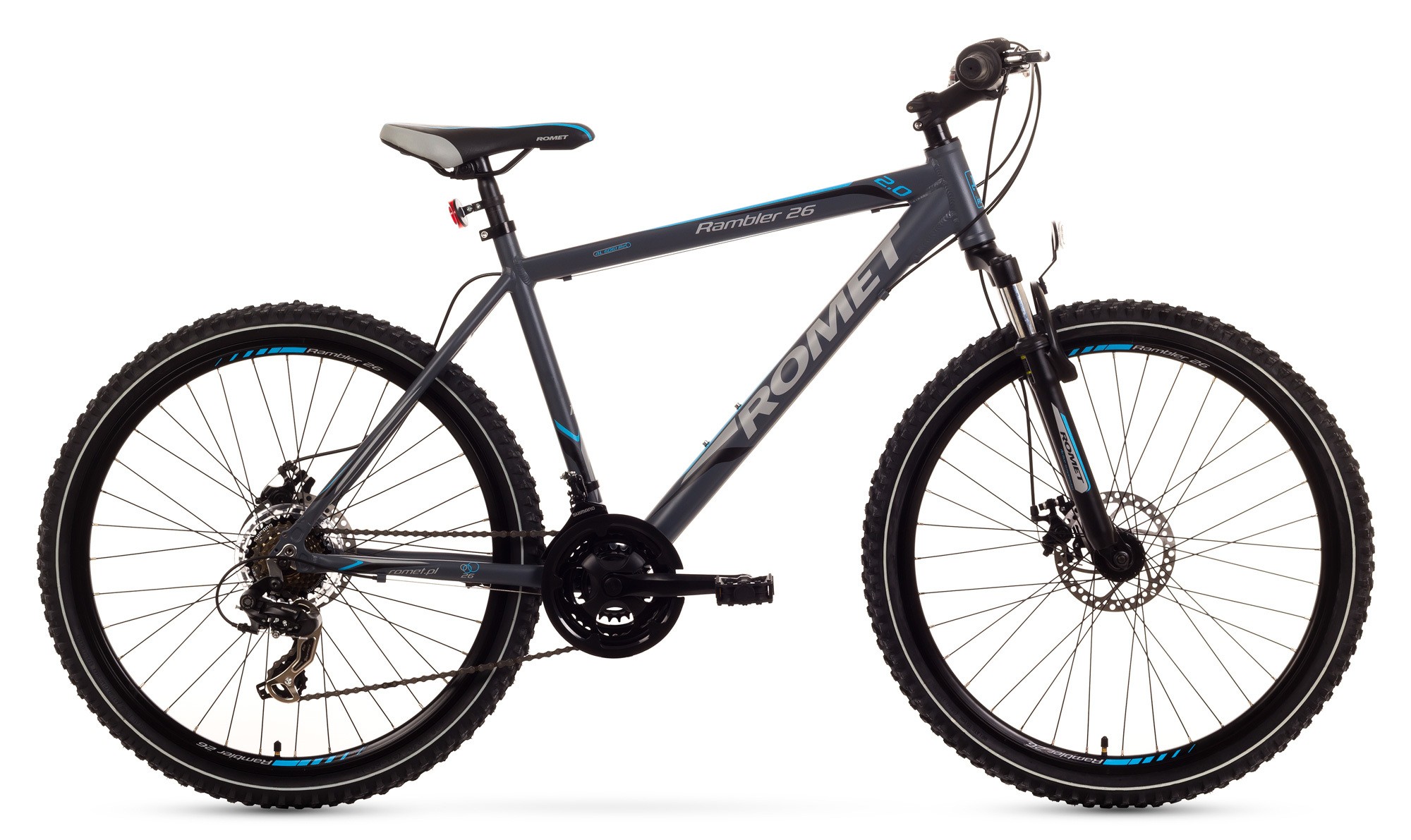 Bicicleta MTB Romet Rambler 26 2.0 - grafit-albastru