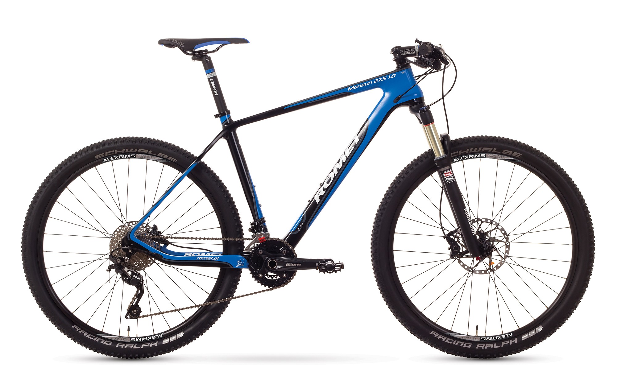 Bicicleta MTB Romet Monsun 27.5 1.0 - negru-albastru