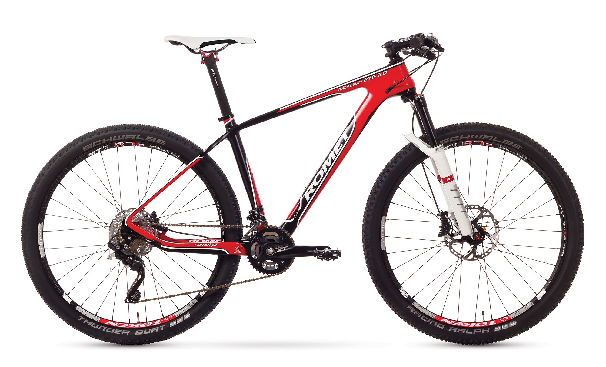 Bicicleta MTB Romet Monsun 27.5 2.0 - negru-rosu