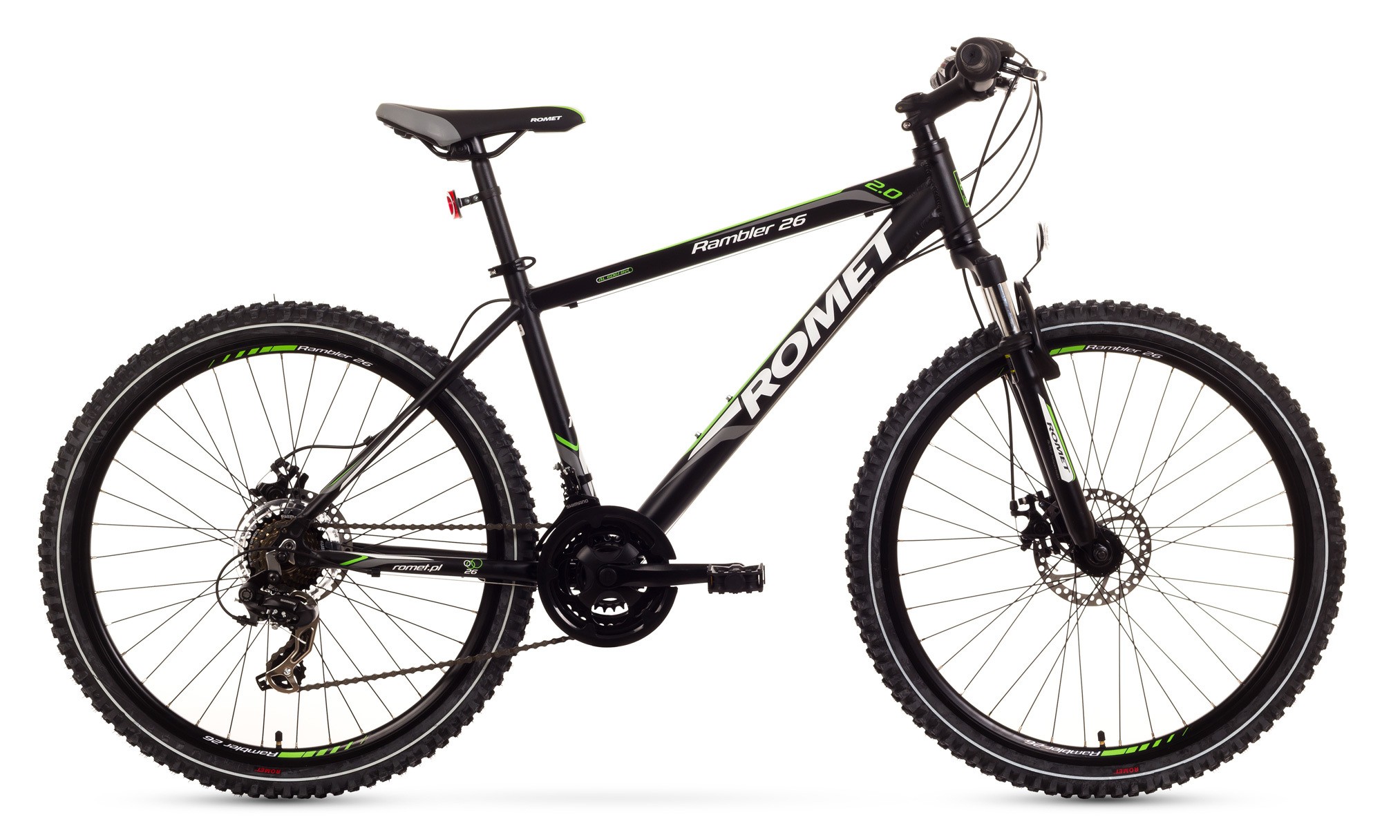 Bicicleta MTB Romet Rambler 26 2.0 - negru-verde