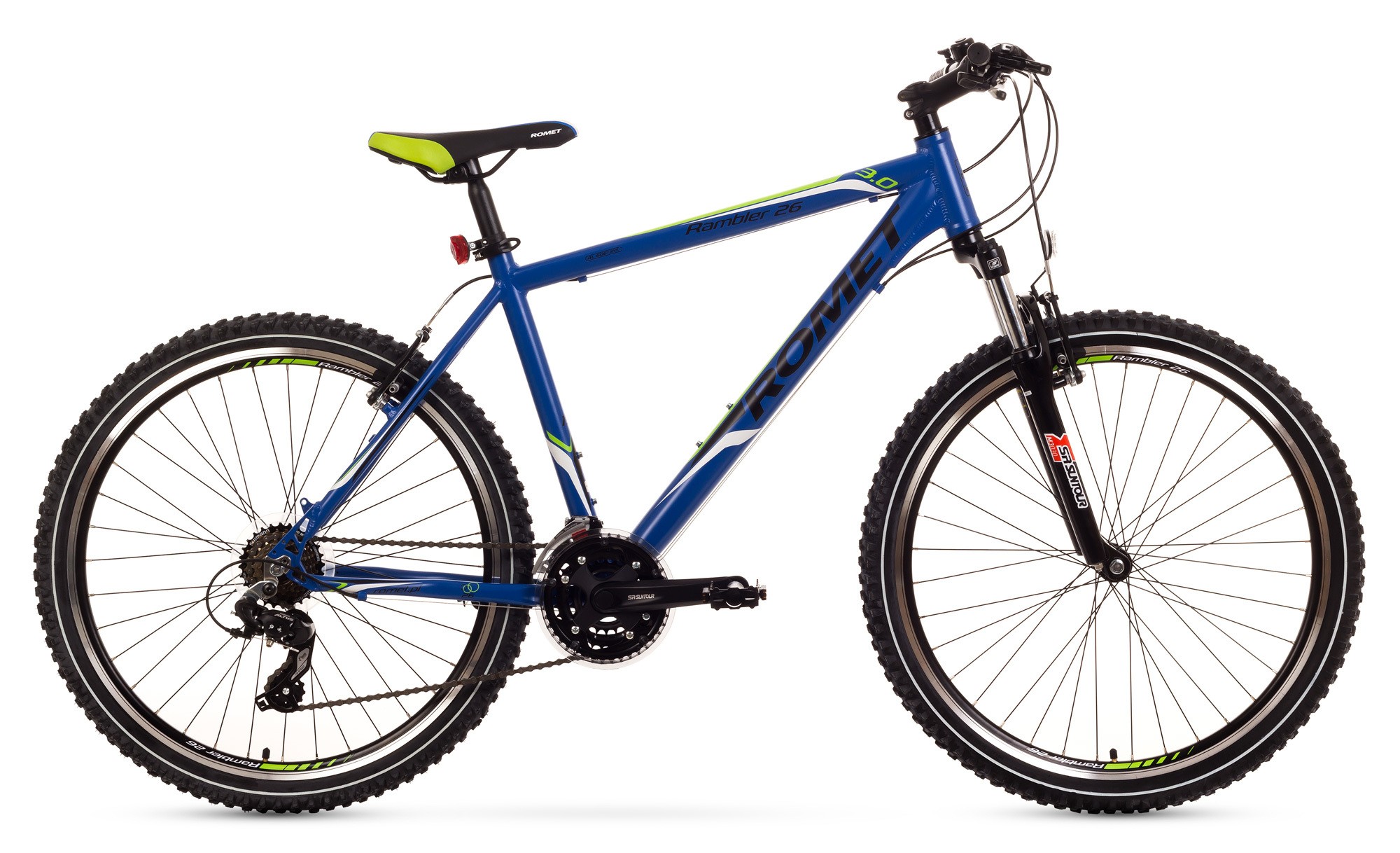 Bicicleta MTB Romet Rambler 26 3.0 - albastru-verde