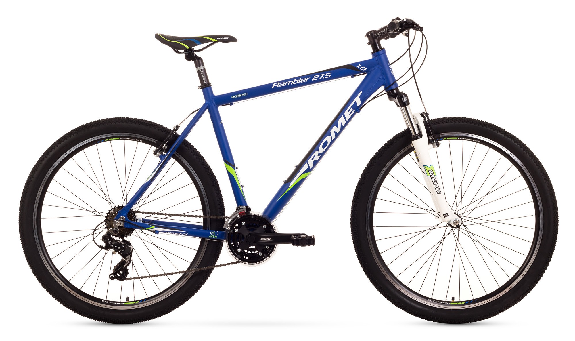 Bicicleta MTB Romet Rambler 27.5 1.0 - albastru-verde