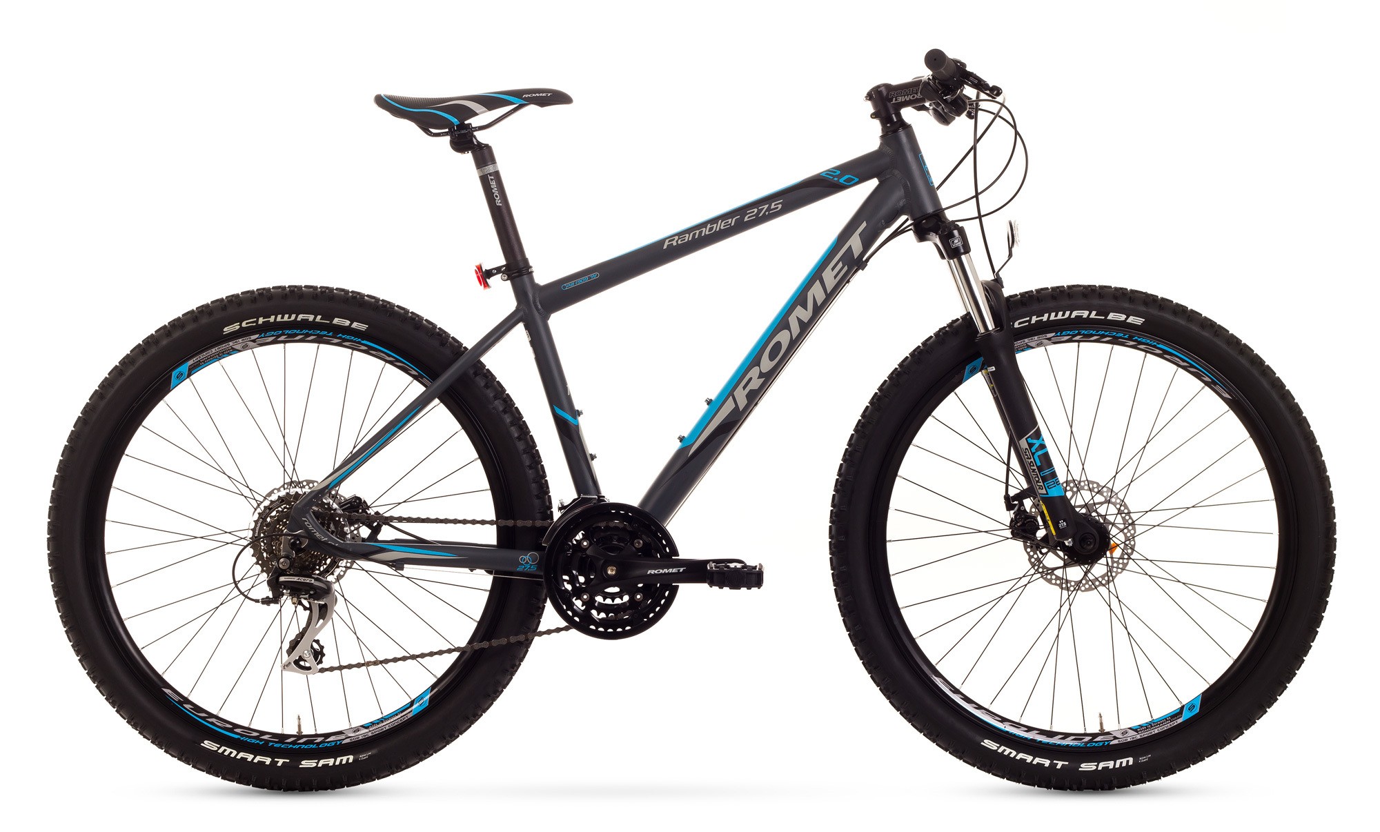 Bicicleta MTB Romet Rambler 27.5 2.0 - grafit-albastru