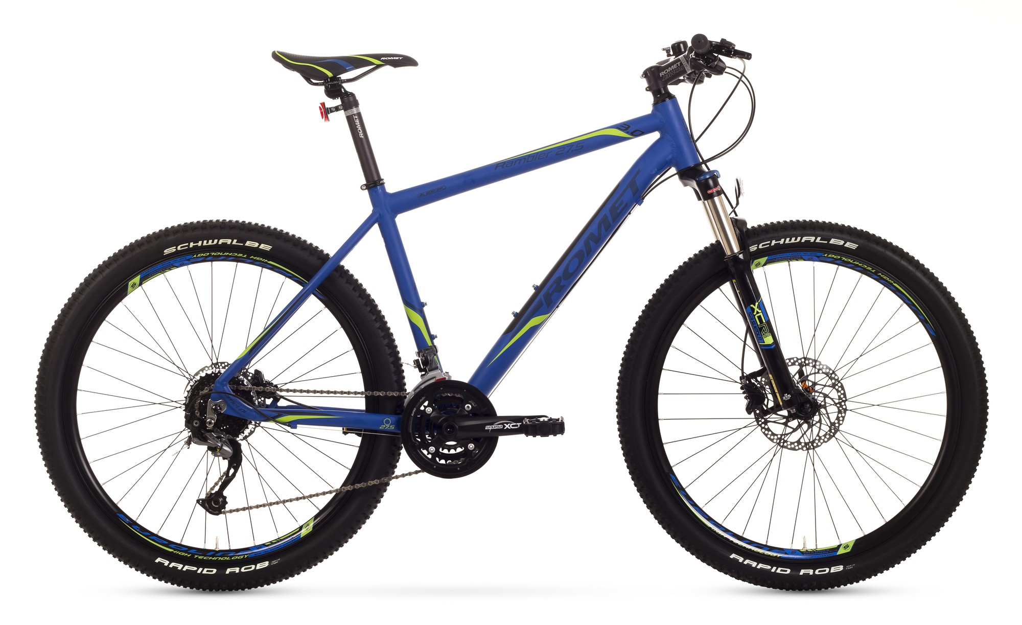 Bicicleta MTB Romet Rambler 27.5 3.0 - albastru-verde
