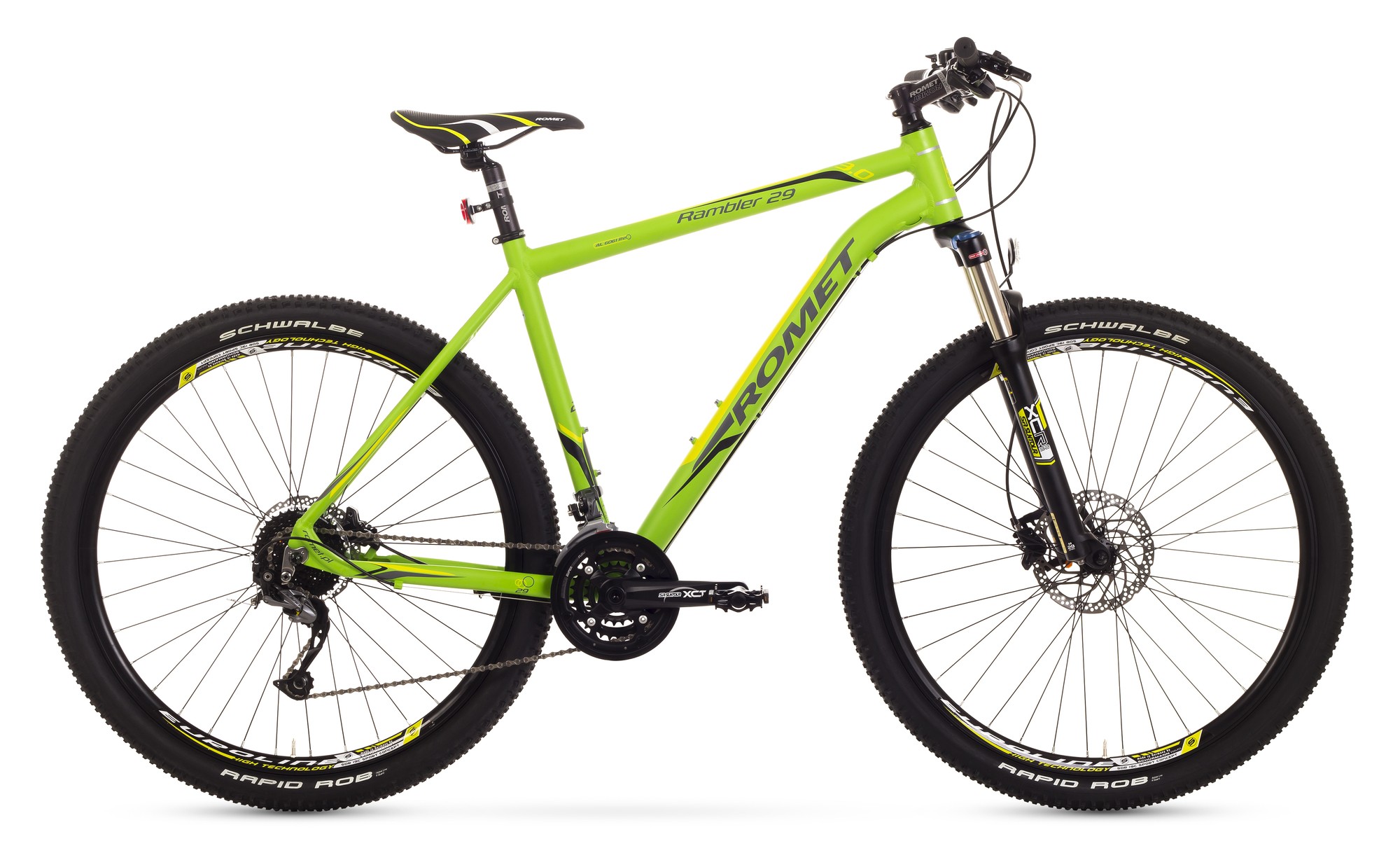 Bicicleta MTB Romet Rambler 29 3.0 - verde-galben