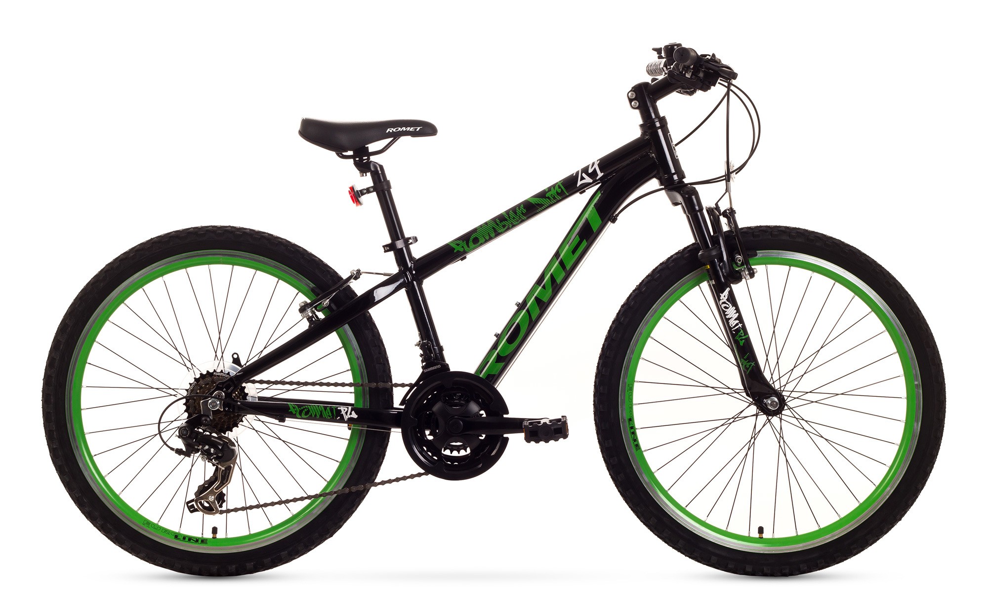 Bicicleta de copii Romet Rambler Dirt 24 - negru-verde