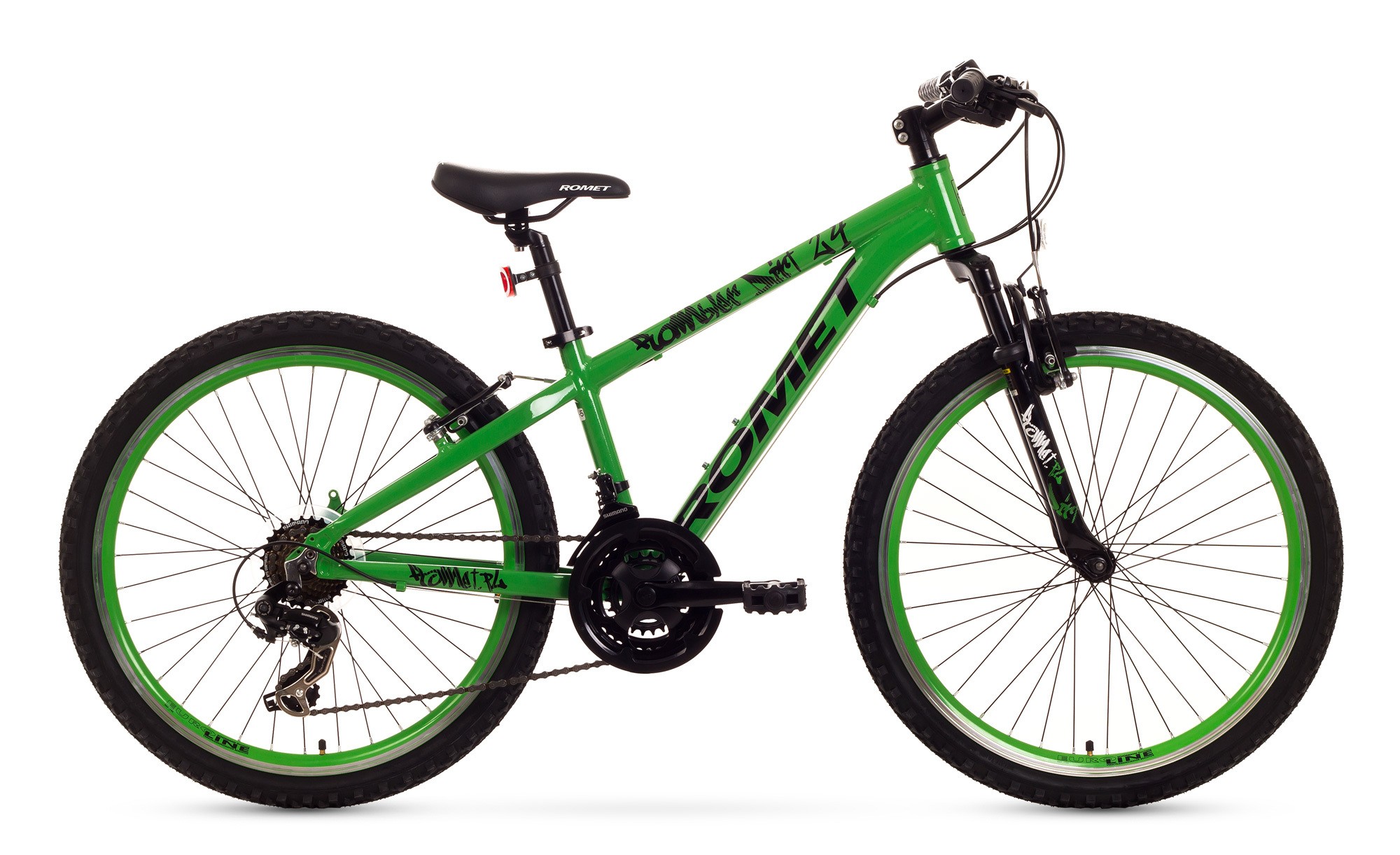 Bicicleta de copii Romet Rambler Dirt 24 - verde-negru